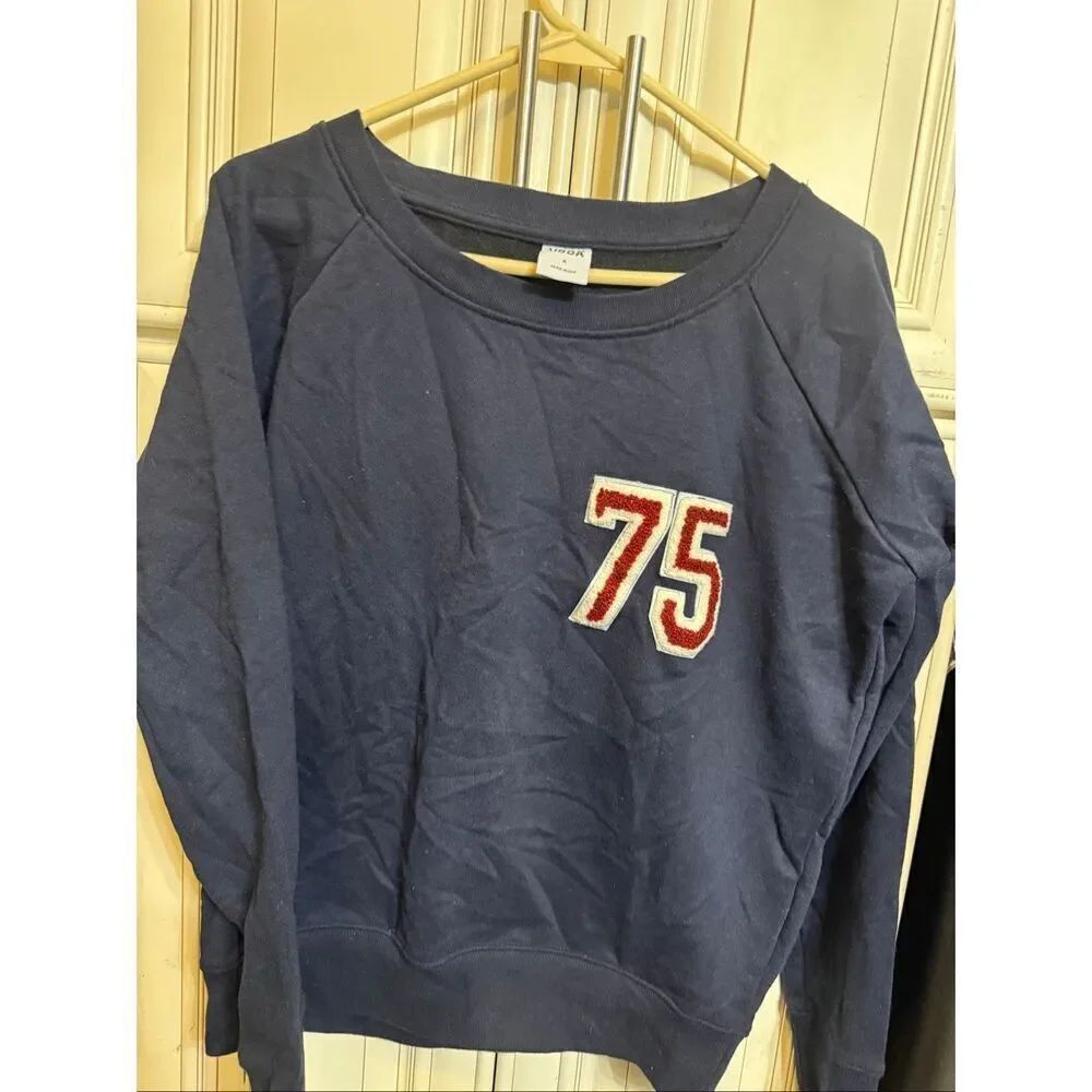 Vero Moda Women's Round Neck Raglan Long Sleeve Sweatshirt Navy Blue Medium